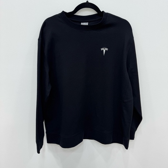 Tesla logo black unisex crewneck sweatshirt Sz XL - Picture 1 of 4